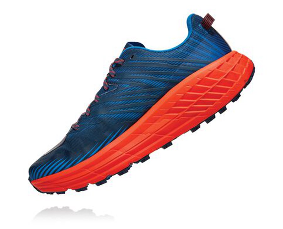 Hoka One One Trail Schoenen Heren - Speedgoat 4 - Blauw/Rood - VQ2761830